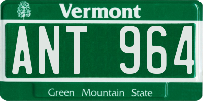 VT license plate ANT964
