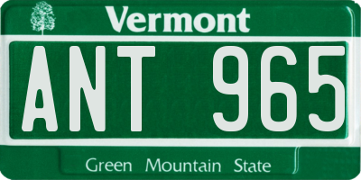 VT license plate ANT965