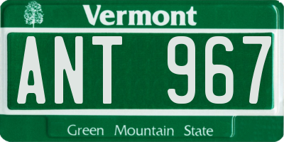 VT license plate ANT967