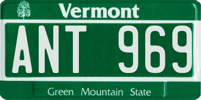 VT license plate ANT969