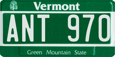 VT license plate ANT970