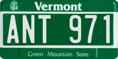 VT license plate ANT971