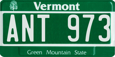 VT license plate ANT973