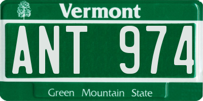 VT license plate ANT974