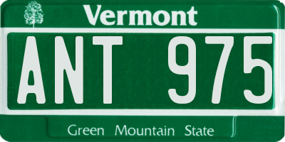 VT license plate ANT975