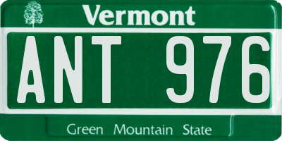 VT license plate ANT976