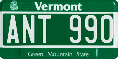 VT license plate ANT990
