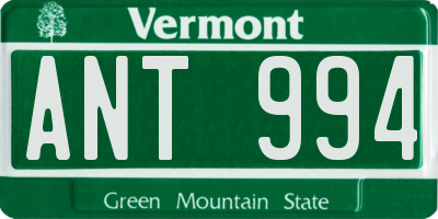 VT license plate ANT994