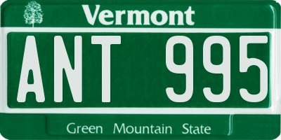 VT license plate ANT995