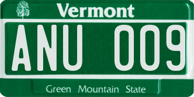 VT license plate ANU009