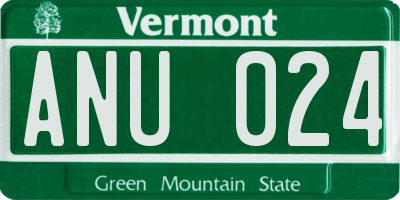 VT license plate ANU024
