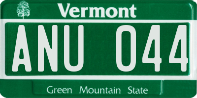 VT license plate ANU044