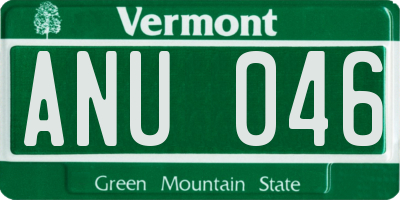 VT license plate ANU046