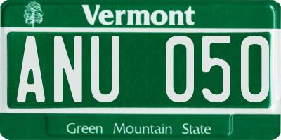VT license plate ANU050