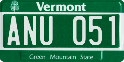 VT license plate ANU051