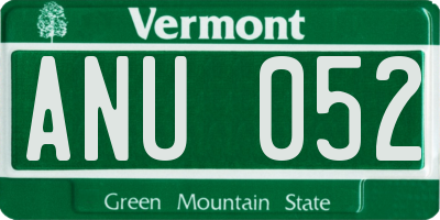 VT license plate ANU052