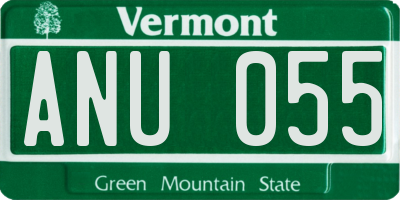 VT license plate ANU055