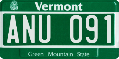 VT license plate ANU091