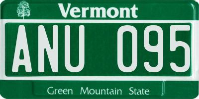 VT license plate ANU095