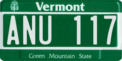 VT license plate ANU117