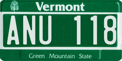 VT license plate ANU118