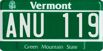 VT license plate ANU119
