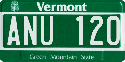 VT license plate ANU120