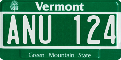 VT license plate ANU124