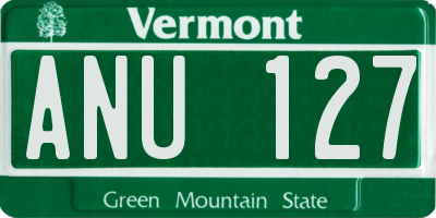 VT license plate ANU127