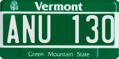 VT license plate ANU130