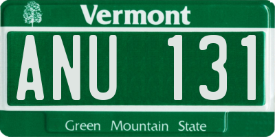 VT license plate ANU131