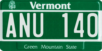 VT license plate ANU140