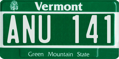 VT license plate ANU141
