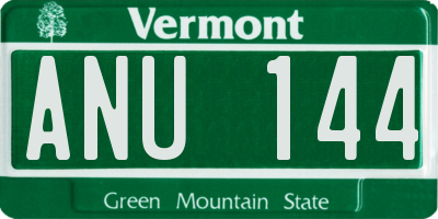 VT license plate ANU144