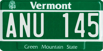VT license plate ANU145