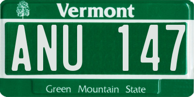 VT license plate ANU147