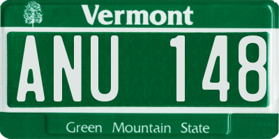 VT license plate ANU148