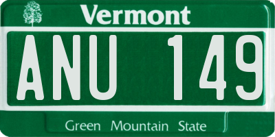 VT license plate ANU149