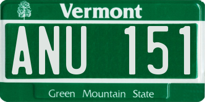 VT license plate ANU151