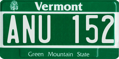 VT license plate ANU152