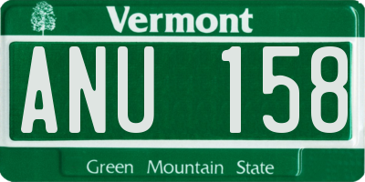 VT license plate ANU158