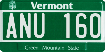 VT license plate ANU160