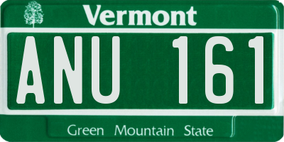 VT license plate ANU161