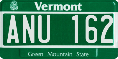 VT license plate ANU162