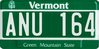 VT license plate ANU164