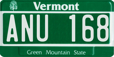 VT license plate ANU168