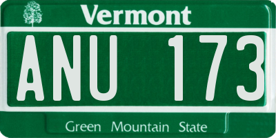 VT license plate ANU173