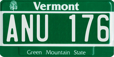 VT license plate ANU176
