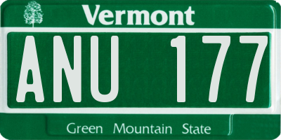 VT license plate ANU177