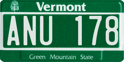 VT license plate ANU178